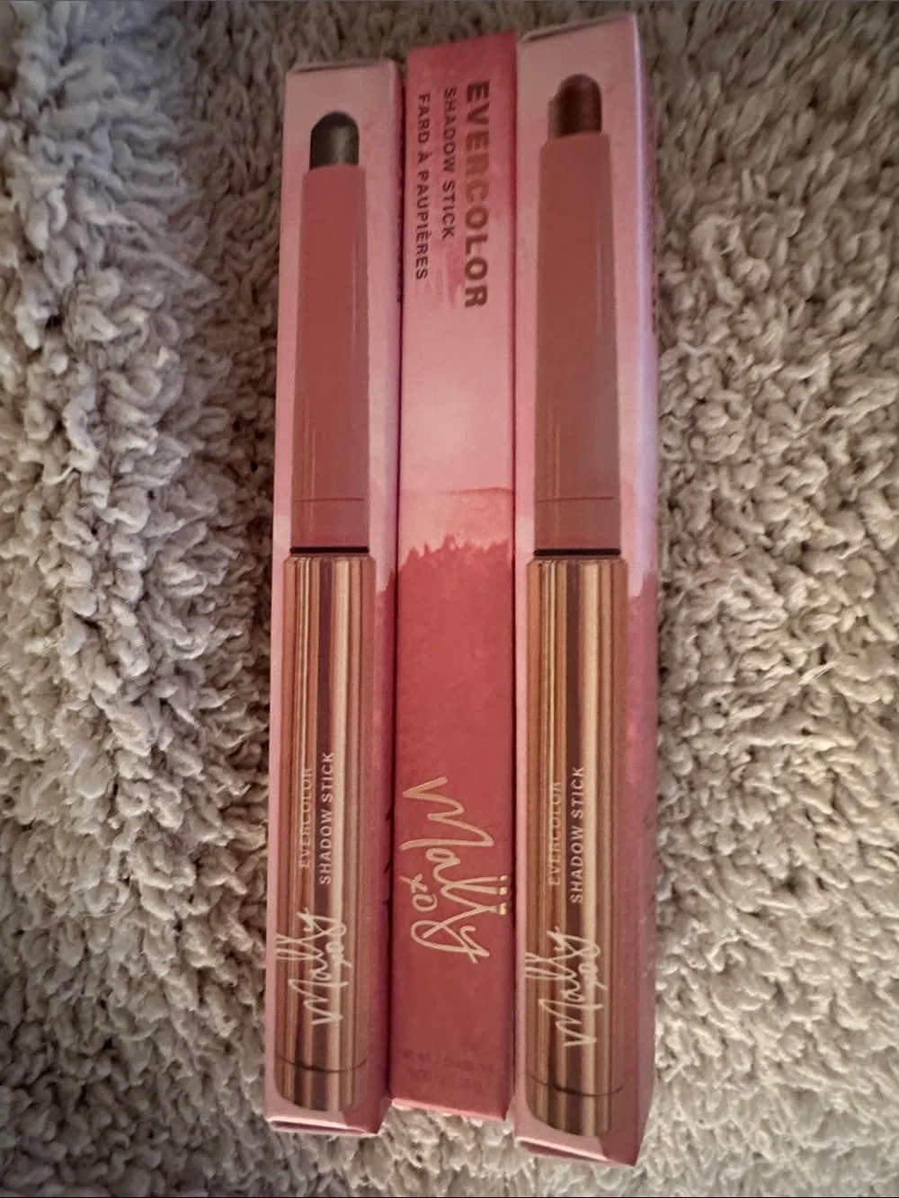 Mally Evercolor Shadow Stick trio. 2 Emerald Shimmer & 1 Foxy Shimmer. NIB